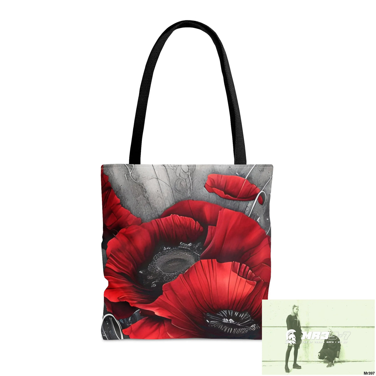 Red flow blank ink Poppies Tote Bag (AOP) Medium Bags