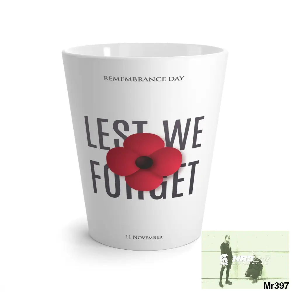 Remembrance Day Poppy Lest We Forget Latte Mug 12oz Mug