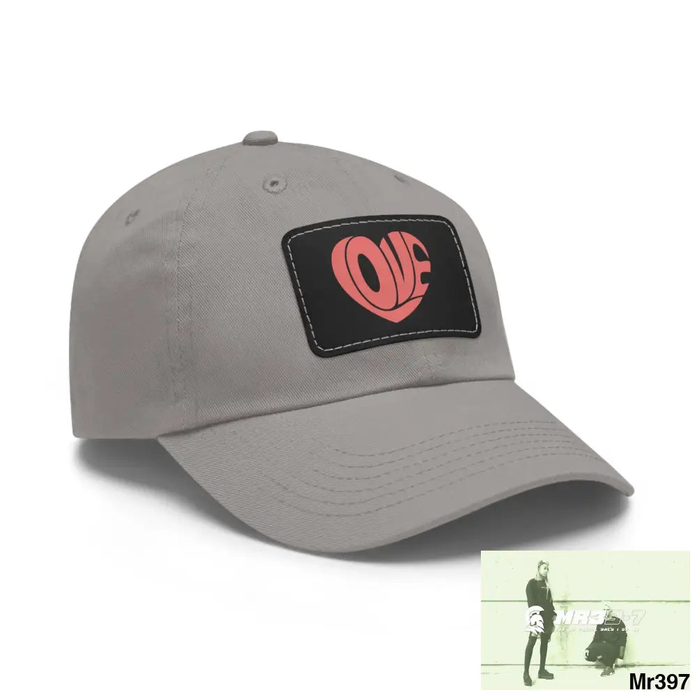 Retro Love Dad Hat with Leather Patch (Rectangle) Hats