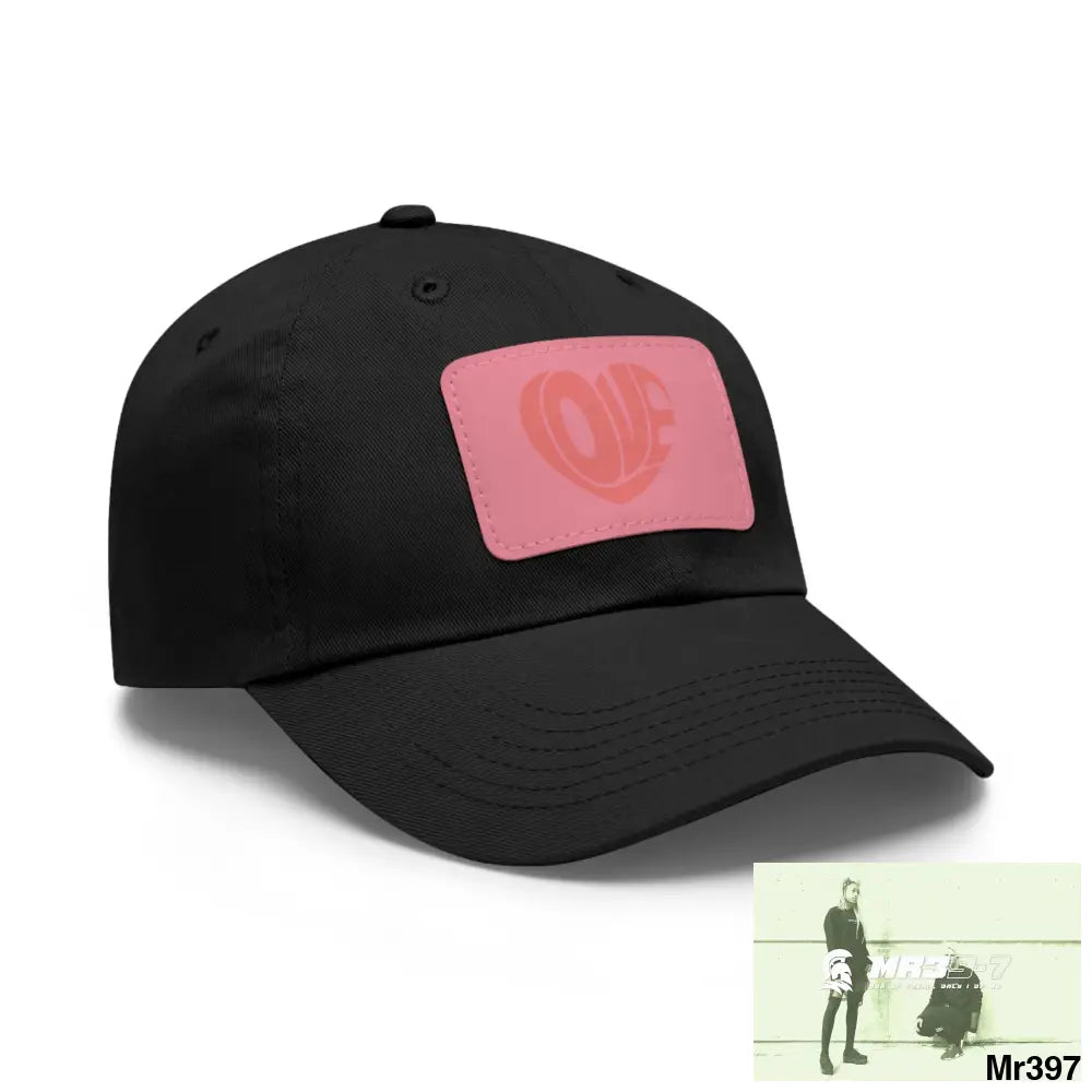 Retro Love Dad Hat with Leather Patch (Rectangle) Hats