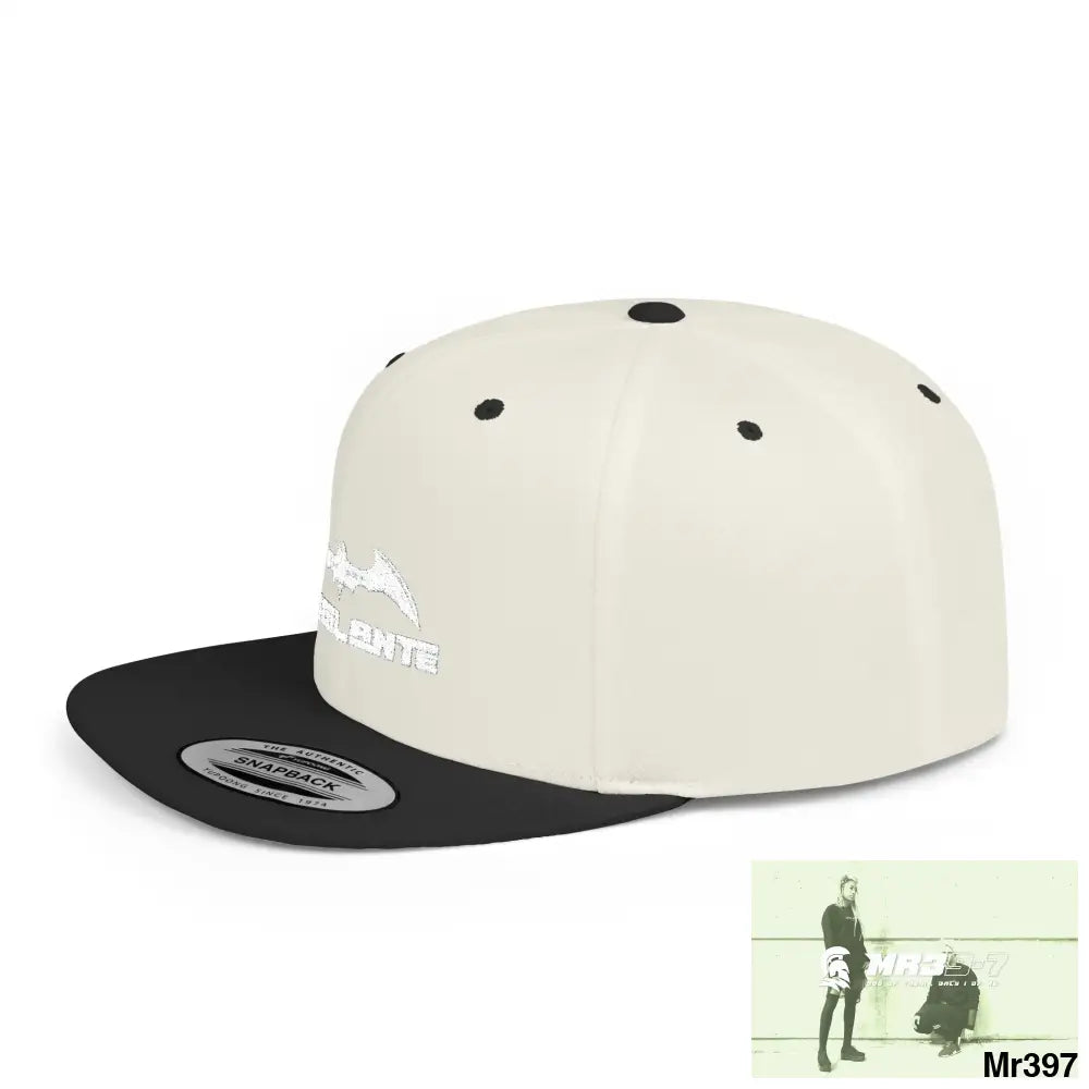 Snapback Hat — A1-Vigilante Retro Logo Flat-Bill Cap Hats