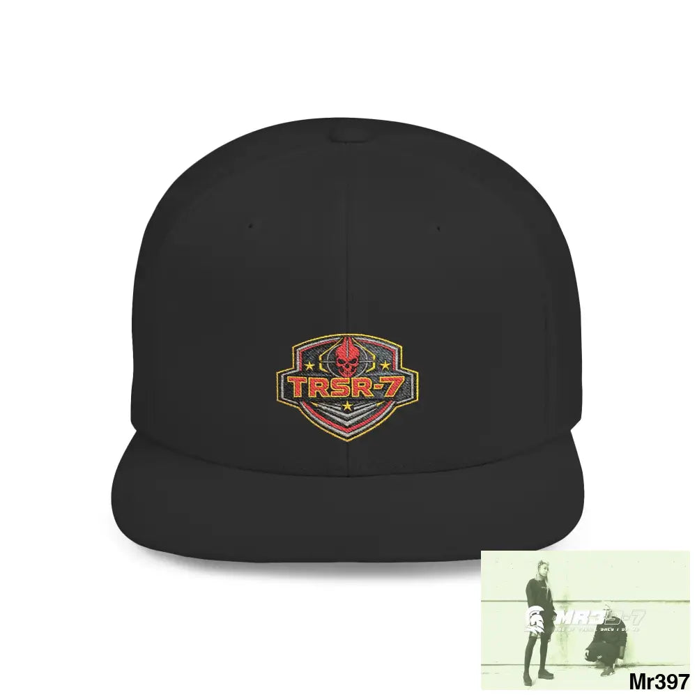 Snapback Hat — TRSR-7 Black Ops - SoCom Retro Logo Flat-Bill Cap One size / Black Hats