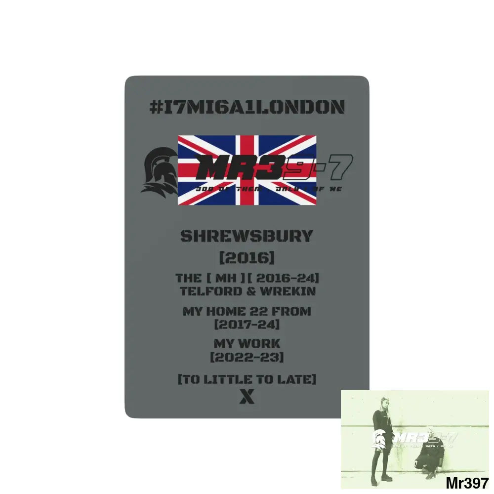 SPA Mr39-7 #I7MI6A1London Shrewsbury Telford & Wrekin MH,My Home My Work Ltd Edition Custom Poker Cards 2.5’’ x 3.5’’