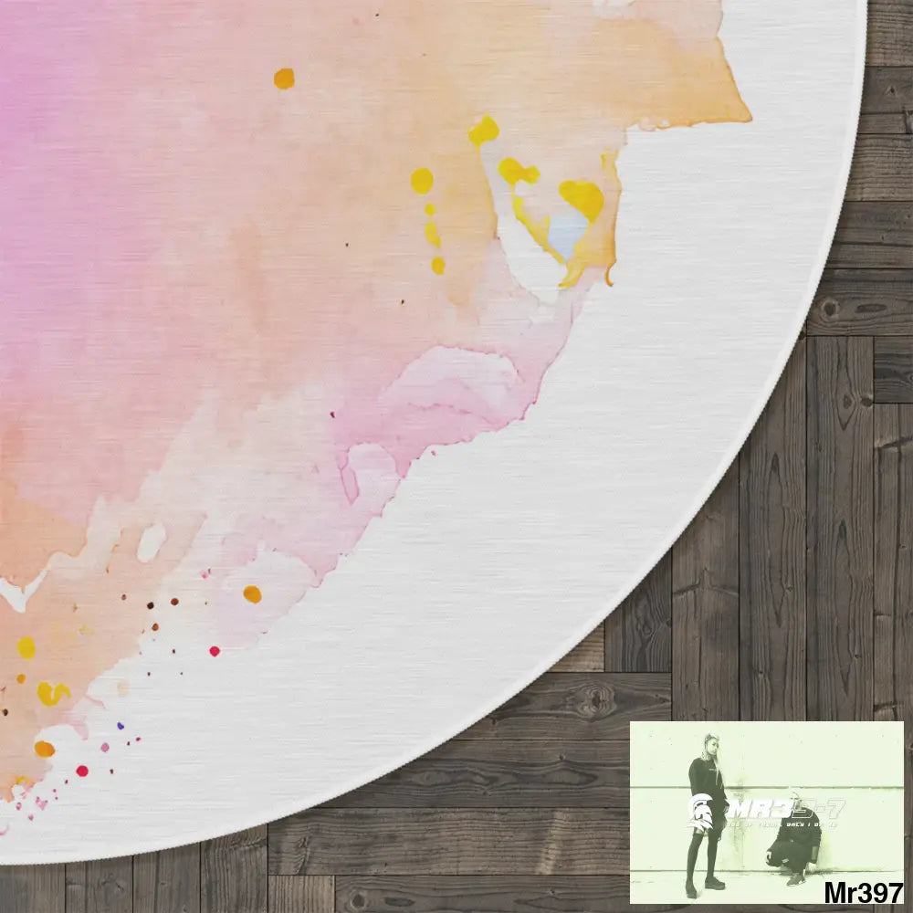 Splashed heart Round Rug 60’’ × 60’’ Home Decor