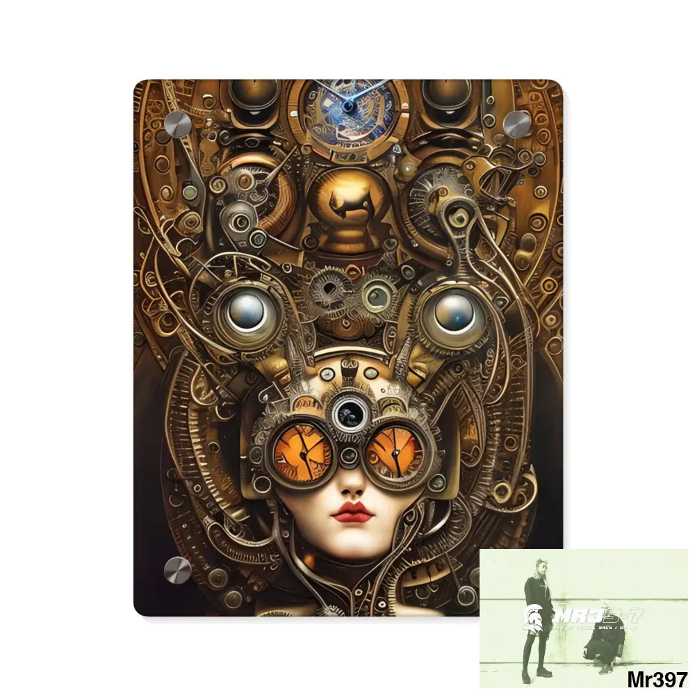 Steampunk Animal Clock Wall Art Panels 8″ x 10″ (Vertical) / 0.25’’ Home Decor