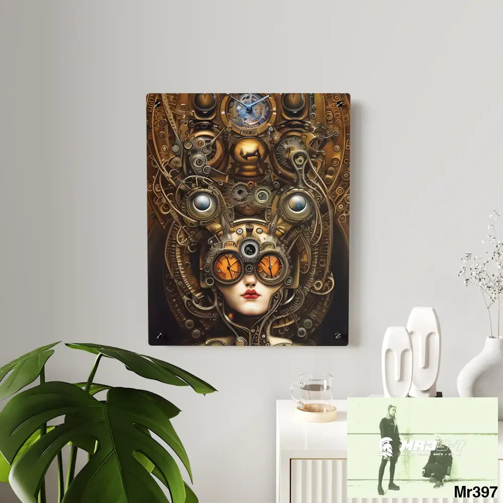 Steampunk Animal Clock Wall Art Panels Home Decor