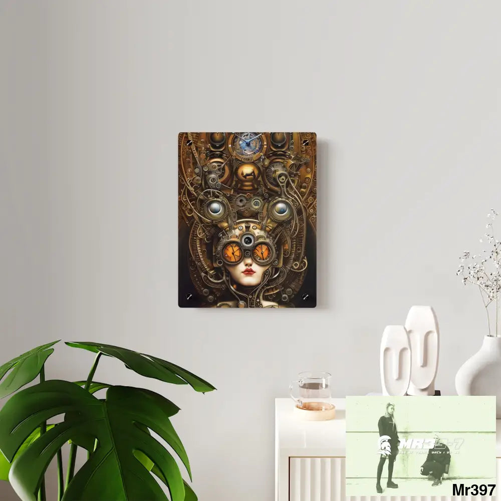 Steampunk Animal Clock Wall Art Panels Home Decor