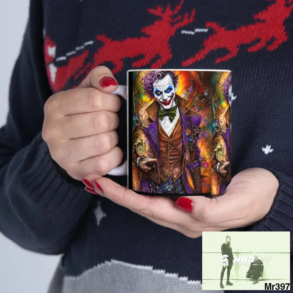 STEAMPUNK JOKER HEARTS TRIBAL FRACTAL Ceramic Mug 11oz 11oz Mug