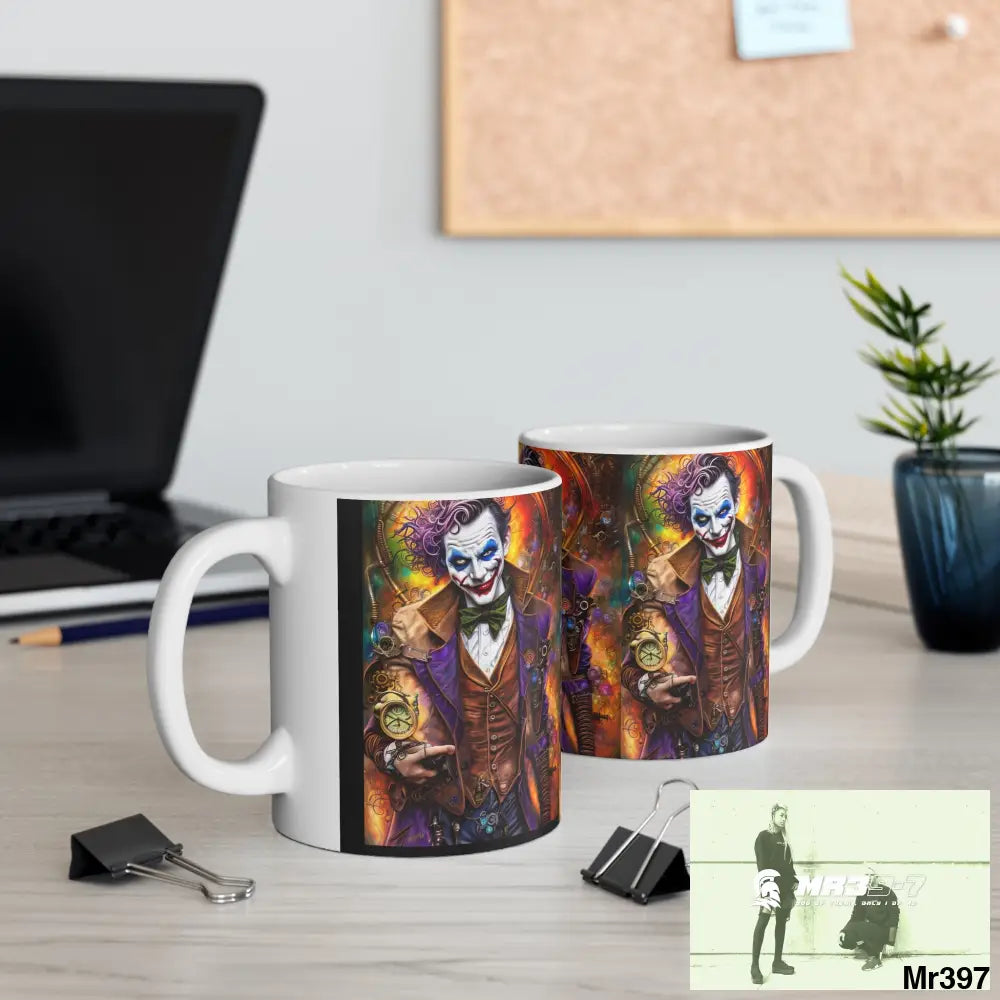 STEAMPUNK JOKER HEARTS TRIBAL FRACTAL Ceramic Mug 11oz 11oz Mug
