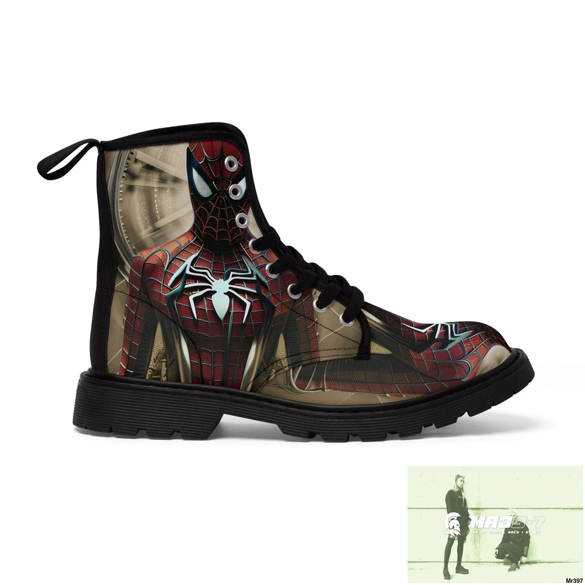 Steampunk Spider-Man Graphic Mens Canvas Boots Shoes