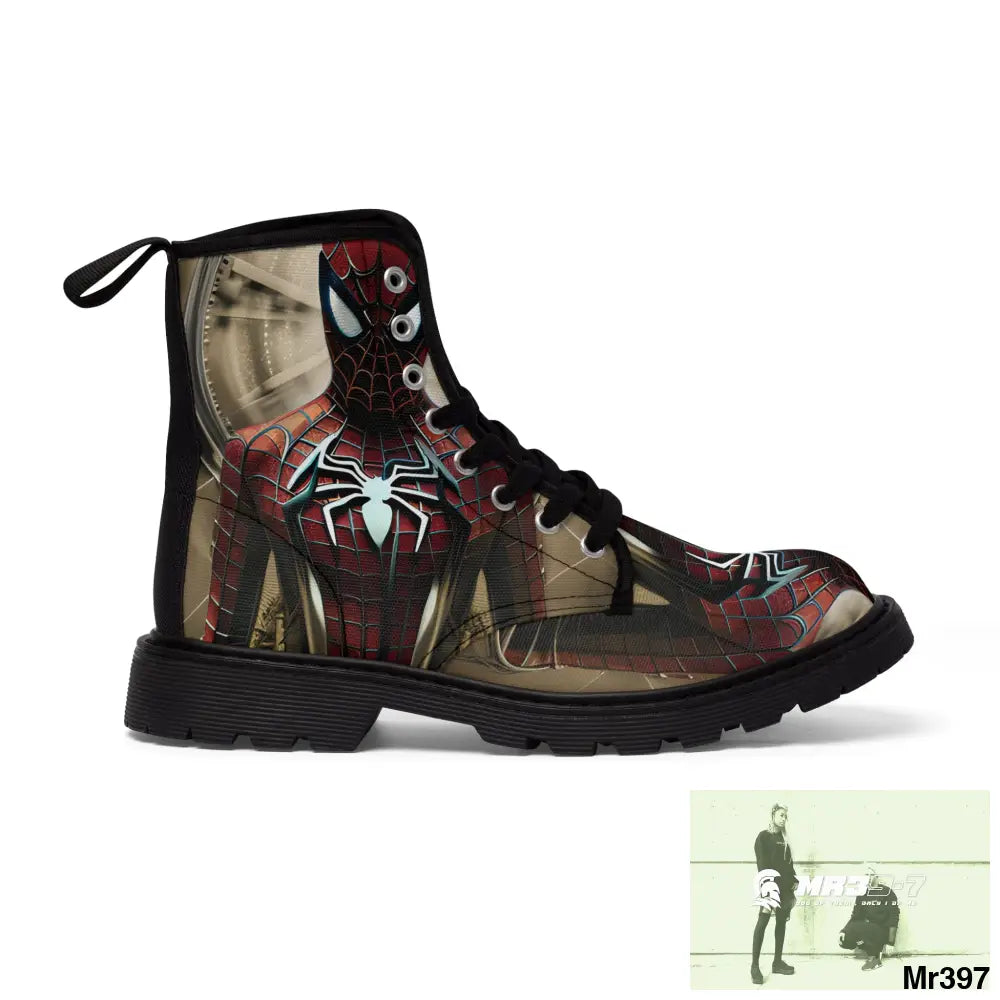 Steampunk Spider-Man Graphic Mens Canvas Boots Shoes
