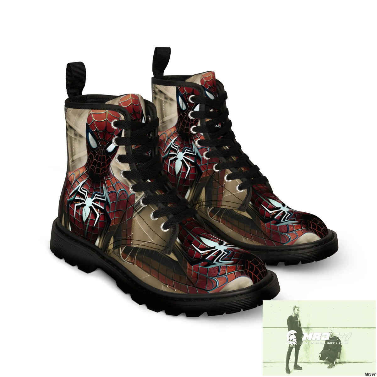 Steampunk Spider-Man Graphic Mens Canvas Boots Shoes