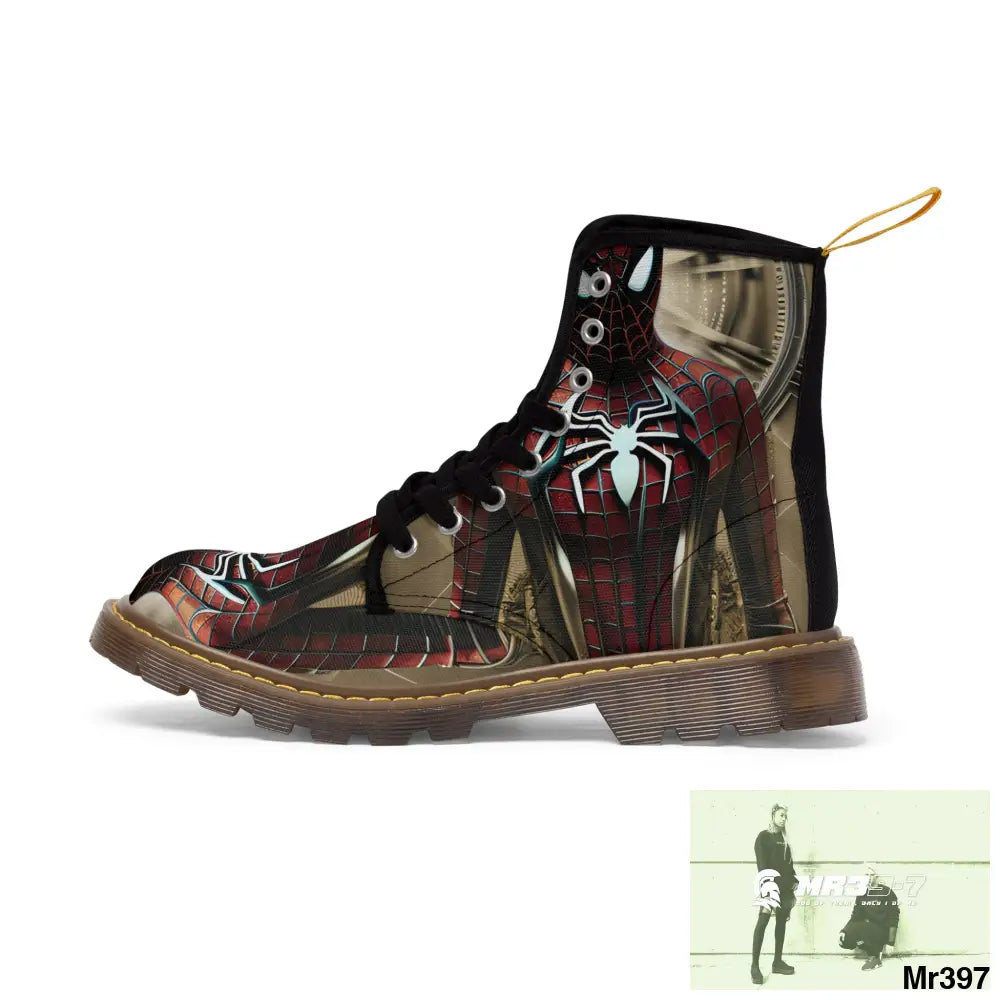 Steampunk Spider-Man Graphic Mens Canvas Boots Shoes