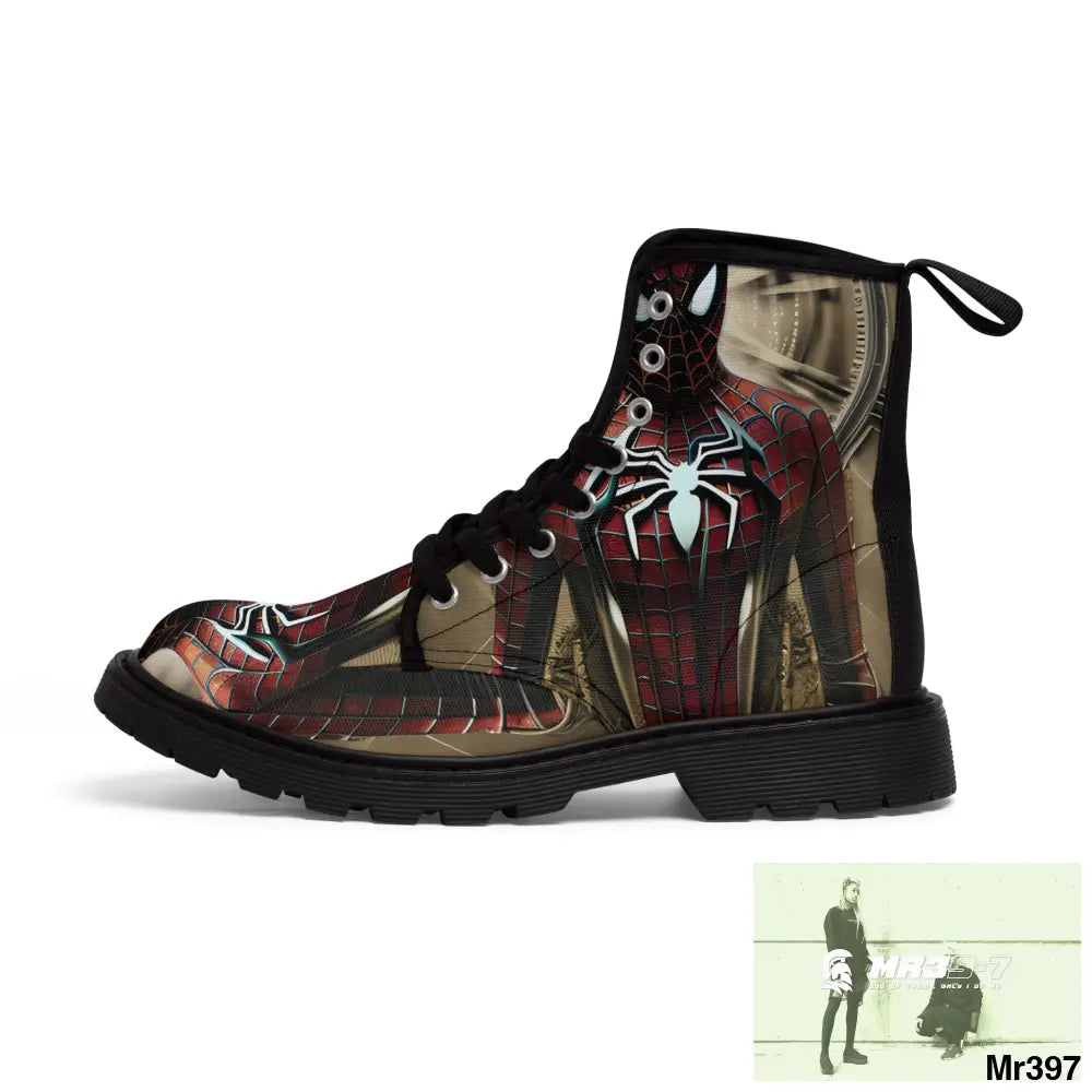 Steampunk Spider-Man Graphic Mens Canvas Boots Shoes
