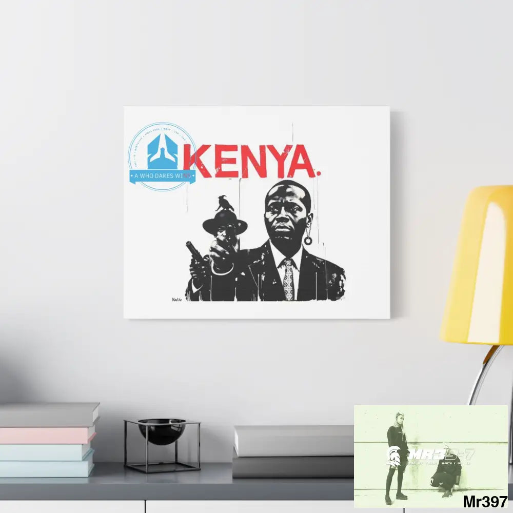 Stylish Stretched Canvas Art Print A1 WDW Banksy stye Kenya 2015 trip no 10 Retro Home Decor Tropical Vibes Wall Art