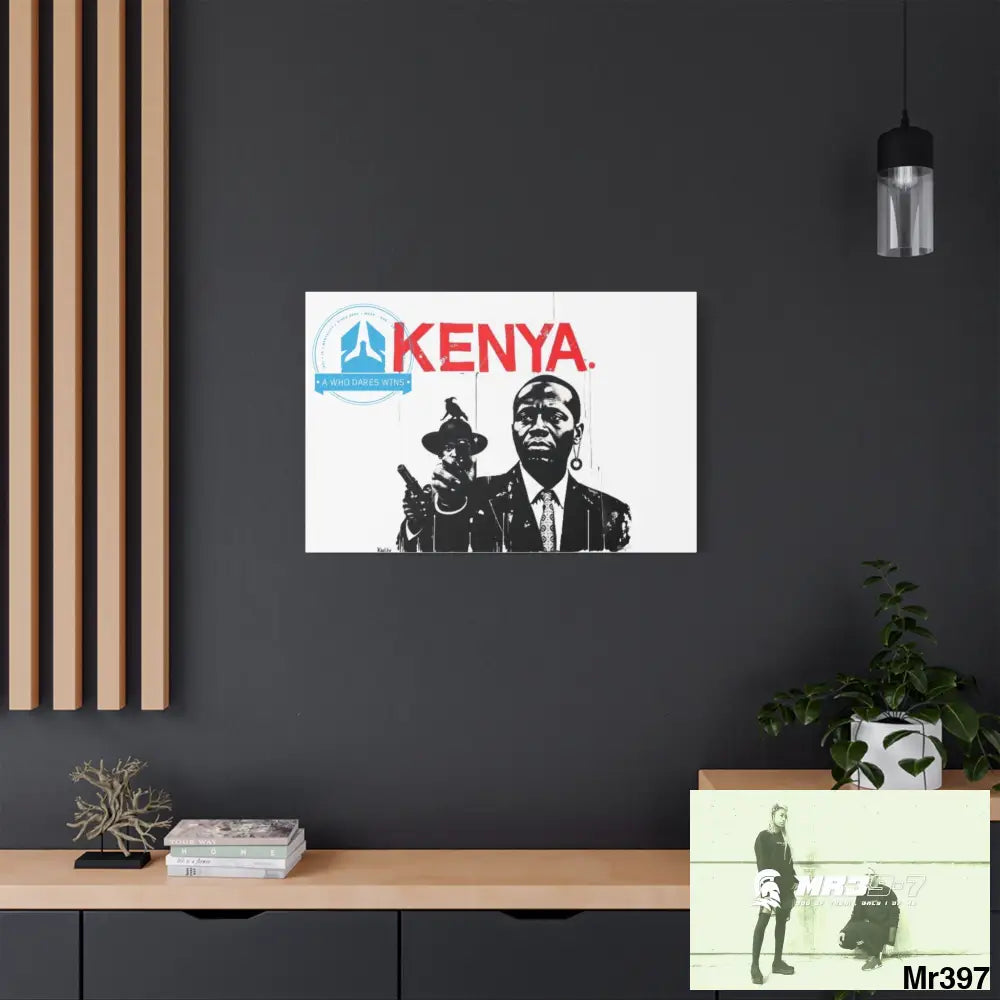 Stylish Stretched Canvas Art Print A1 WDW Banksy stye Kenya 2015 trip no 10 Retro Home Decor Tropical Vibes Wall Art