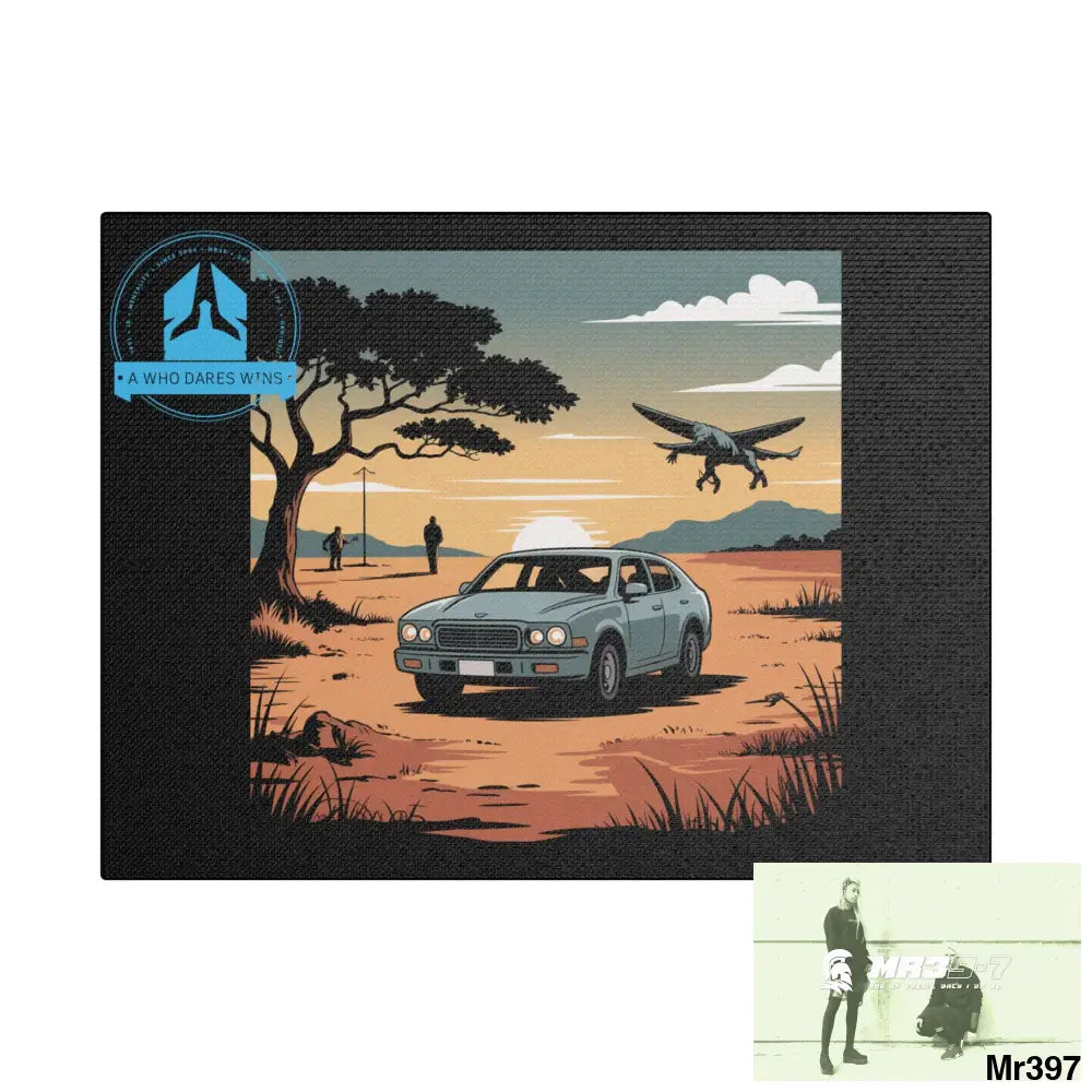 Stylish Stretched Canvas Art Print A1 WDW Banksy stye Kenya 2015 trip no 5 Retro Home Decor Tropical Vibes Wall Art