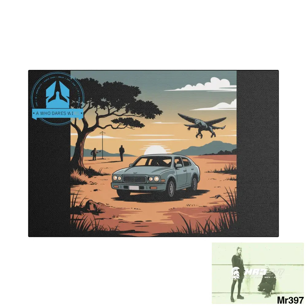 Stylish Stretched Canvas Art Print A1 WDW Banksy stye Kenya 2015 trip no 5 Retro Home Decor Tropical Vibes Wall Art