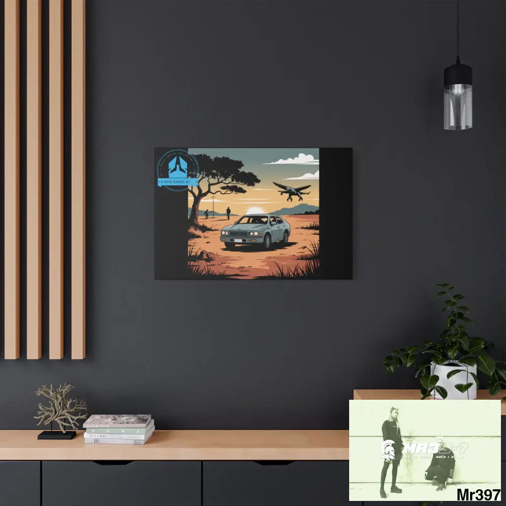 Stylish Stretched Canvas Art Print A1 WDW Banksy stye Kenya 2015 trip no 5 Retro Home Decor Tropical Vibes Wall Art