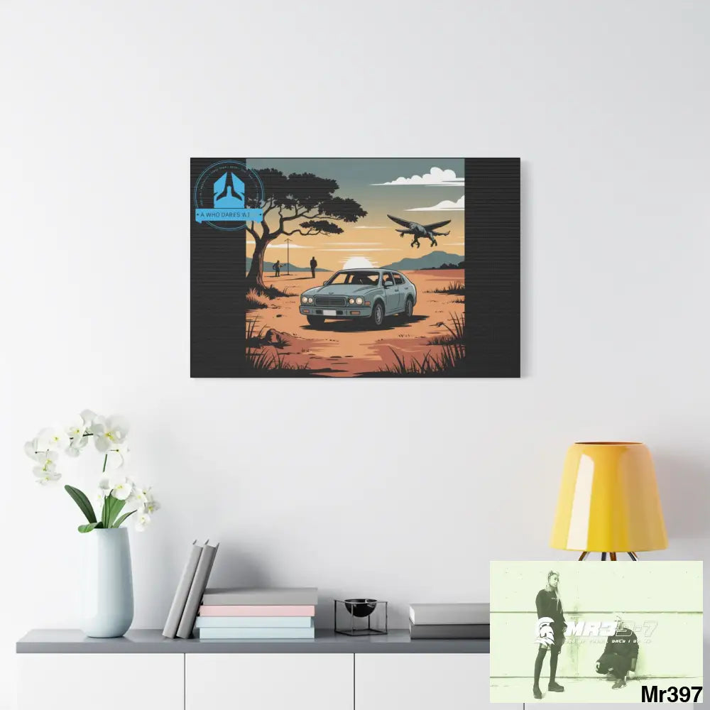 Stylish Stretched Canvas Art Print A1 WDW Banksy stye Kenya 2015 trip no 5 Retro Home Decor Tropical Vibes Wall Art