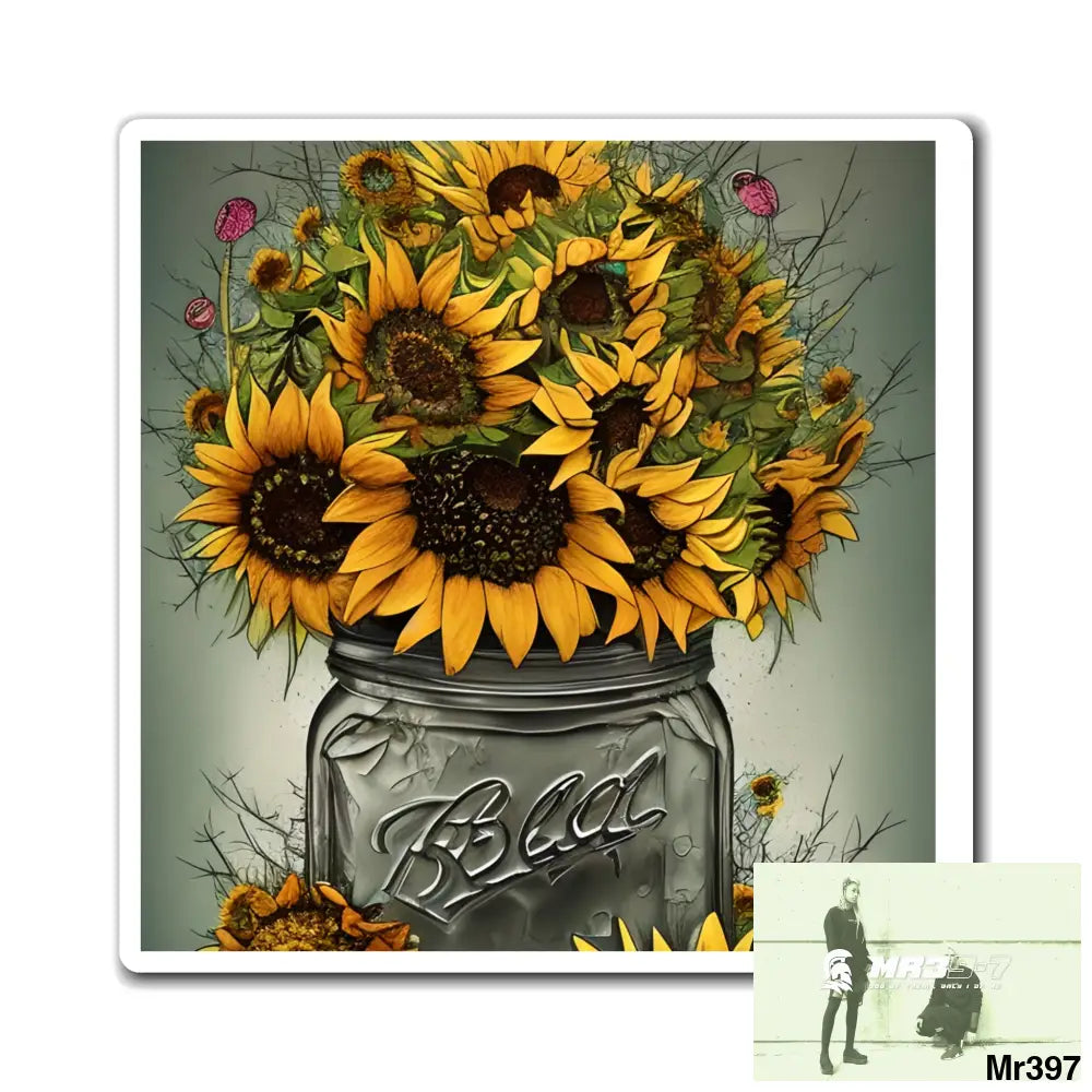 Summer sunflowers Magnet 4’’ × 4’’ Paper products