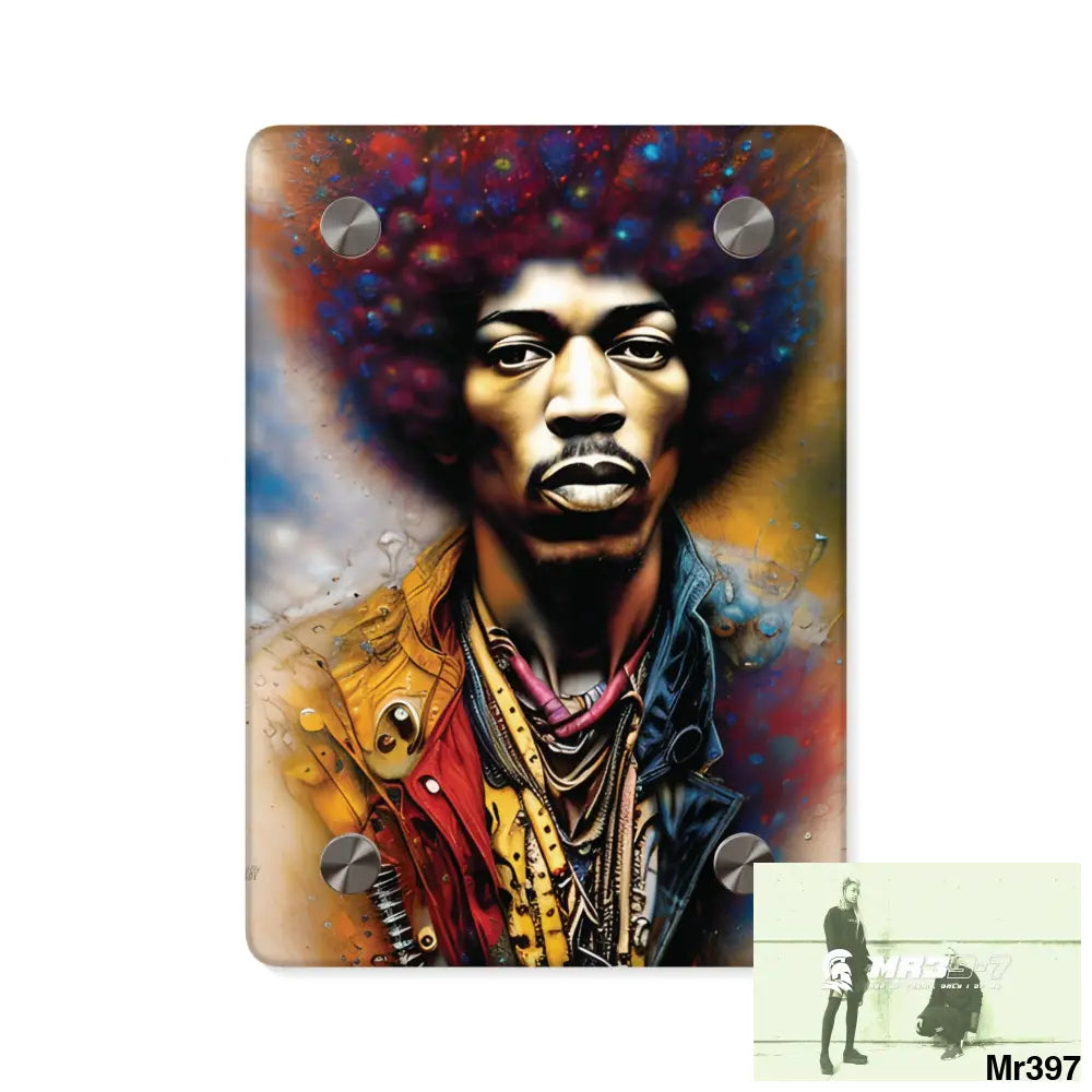 Super Resolution Jimi Hendrix Steampunk graphic Acrylic Wall Art Panels 5’’ x 7’’ (Vertical) / 0.25’’ Home Decor