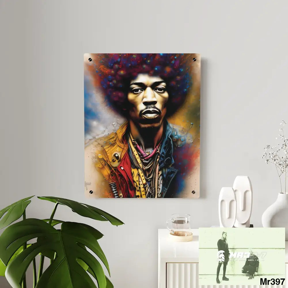 Super Resolution Jimi Hendrix Steampunk graphic Acrylic Wall Art Panels Home Decor
