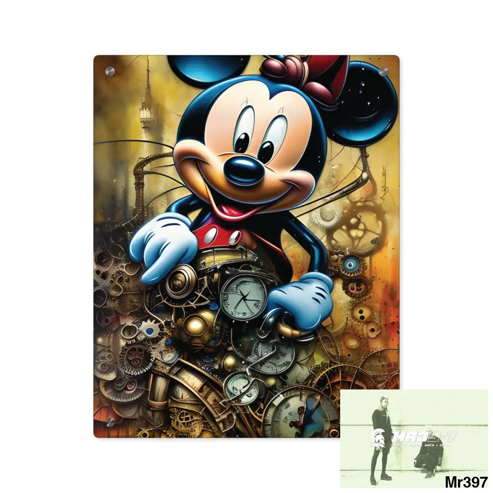 Super Resolution Micky Mouse Steampunk Graphic Wall Art Panels 16″ x 20″ (Vertical) / 0.25’’ Home Decor