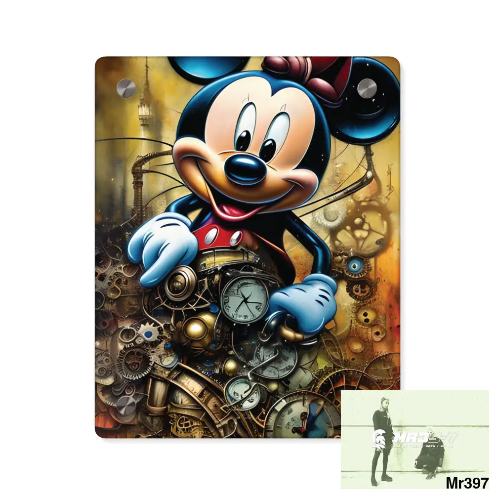 Super Resolution Micky Mouse Steampunk Graphic Wall Art Panels 8″ x 10″ (Vertical) / 0.25’’ Home Decor