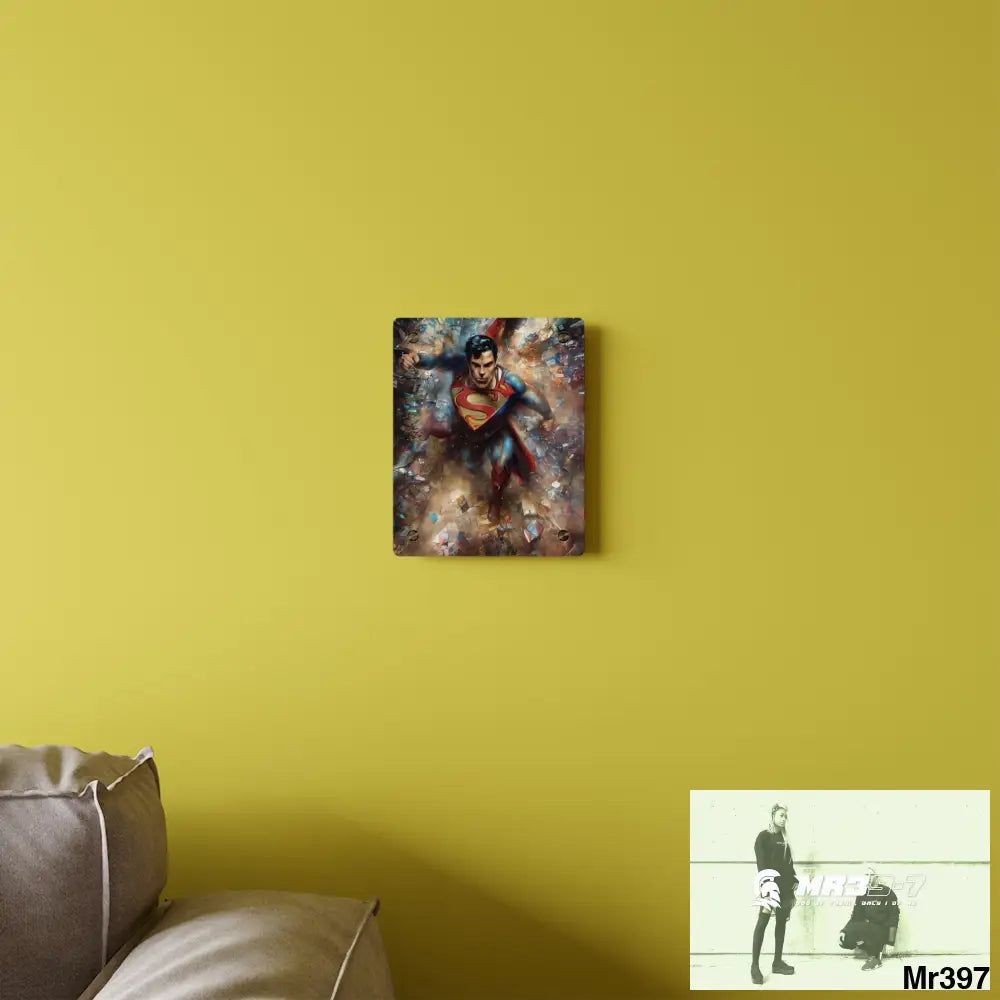 SuperResolution Superman Steampunk Painterly Graphic Acrylic Wall Art Panels Home Decor