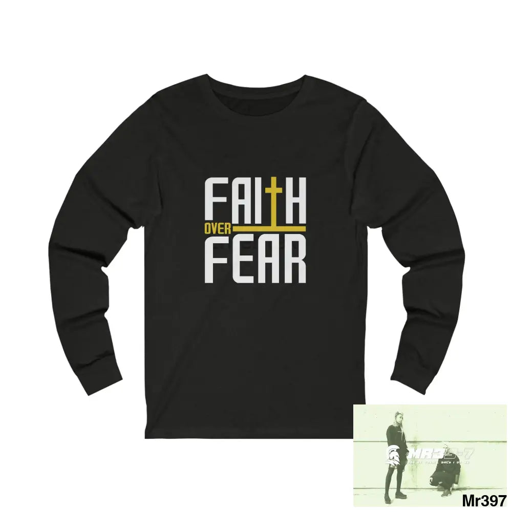 Thailand A1Vigilante Faith over Fear Unisex Jersey Long Sleeve Tee M / Black Heather Long-sleeve