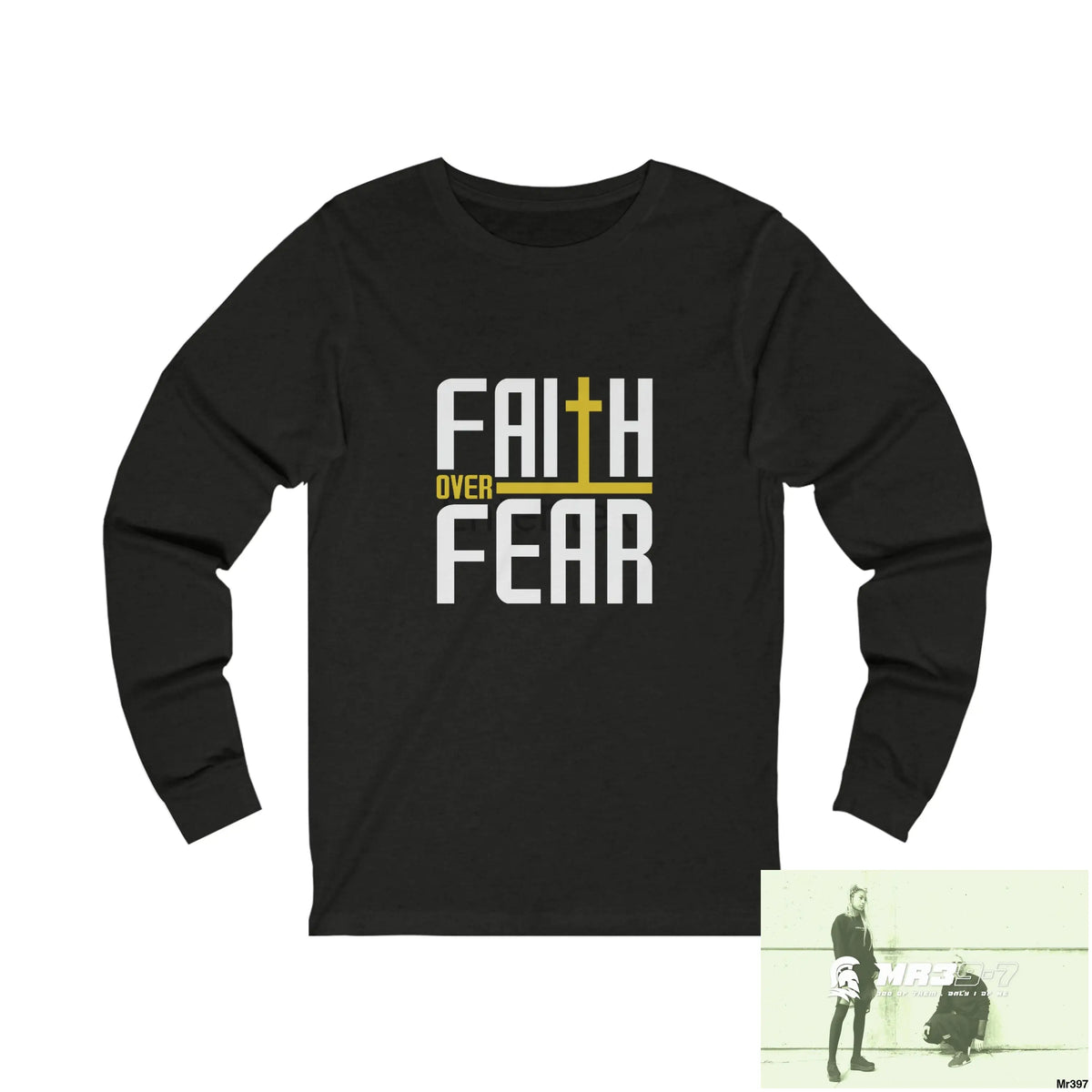 Thailand A1Vigilante Faith over Fear Unisex Jersey Long Sleeve Tee M / Black Heather Long-sleeve