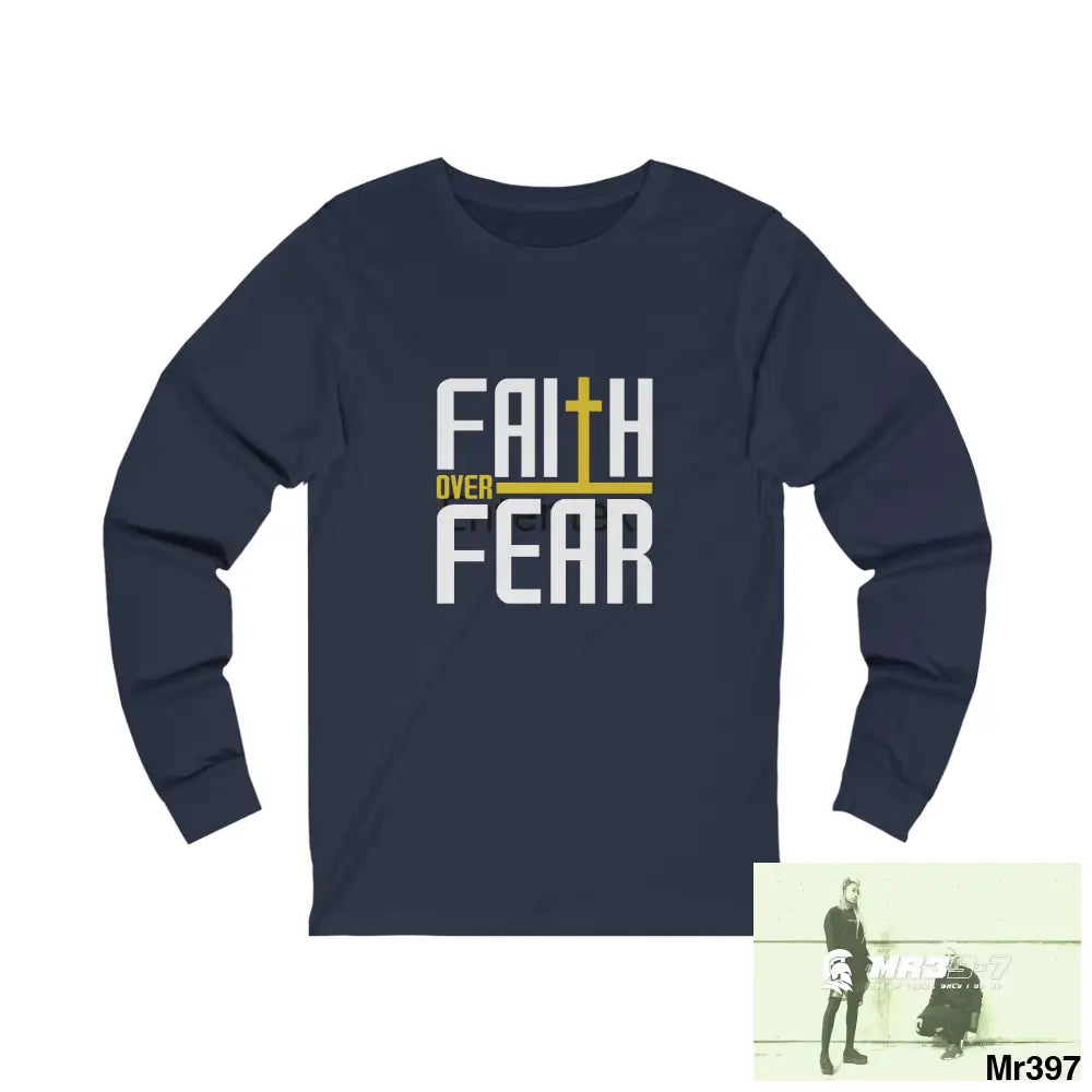 Thailand A1Vigilante Faith over Fear Unisex Jersey Long Sleeve Tee S / Navy Long-sleeve