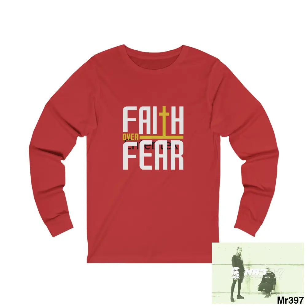Thailand A1Vigilante Faith over Fear Unisex Jersey Long Sleeve Tee S / Red Long-sleeve