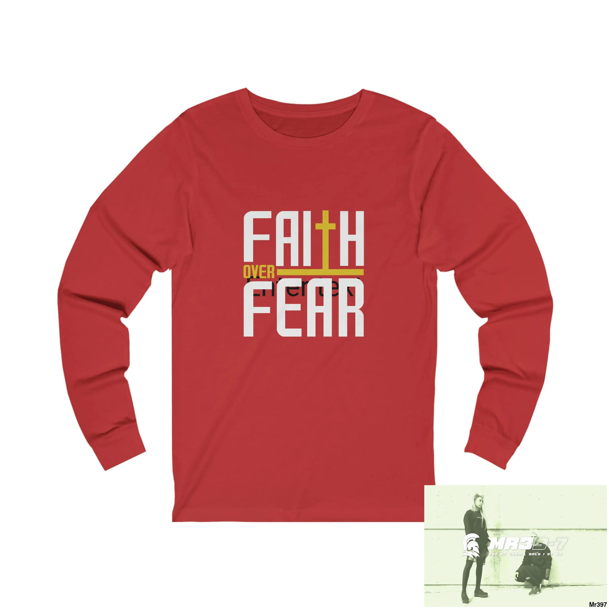 Thailand A1Vigilante Faith over Fear Unisex Jersey Long Sleeve Tee S / Red Long-sleeve