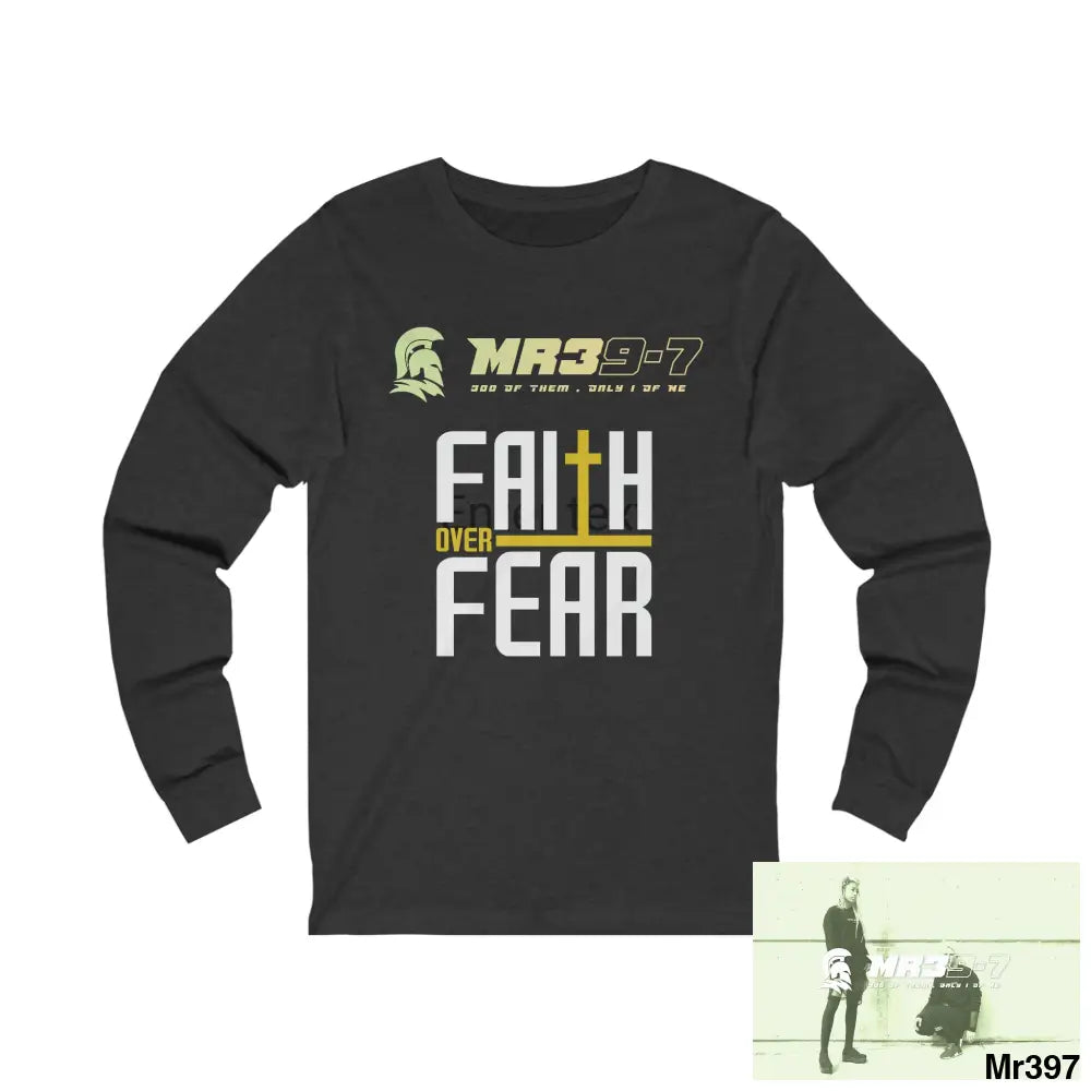 Thailand Mr39 Faith over Fear Unisex Jersey Long Sleeve Tee M / Dark Grey Heather Long-sleeve