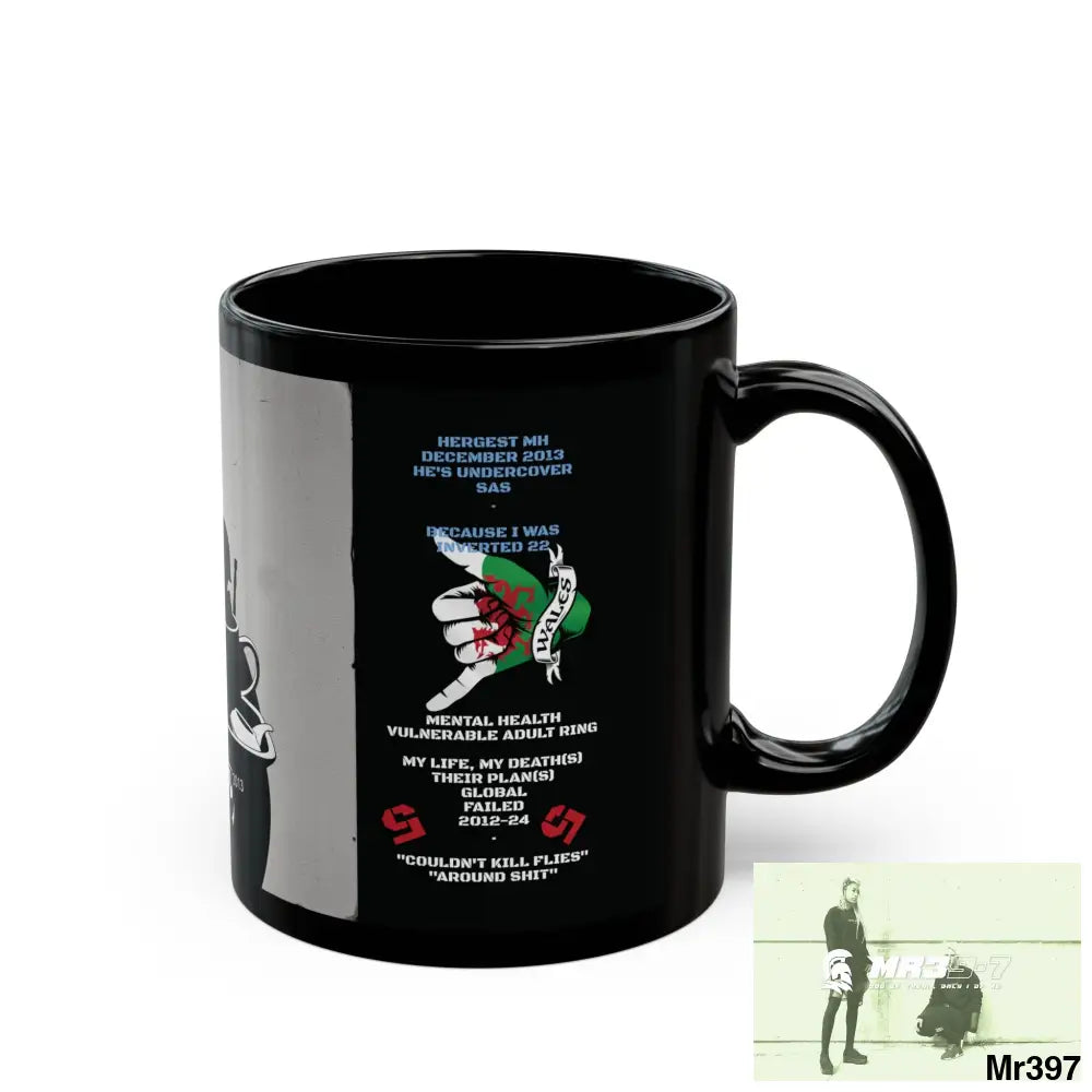 The 3 SAS Links -Thailand -Barmouth -Hergest Mental Health VAR My Deaths Fail 2001 -2025 11oz Tactical GB / Black Mug