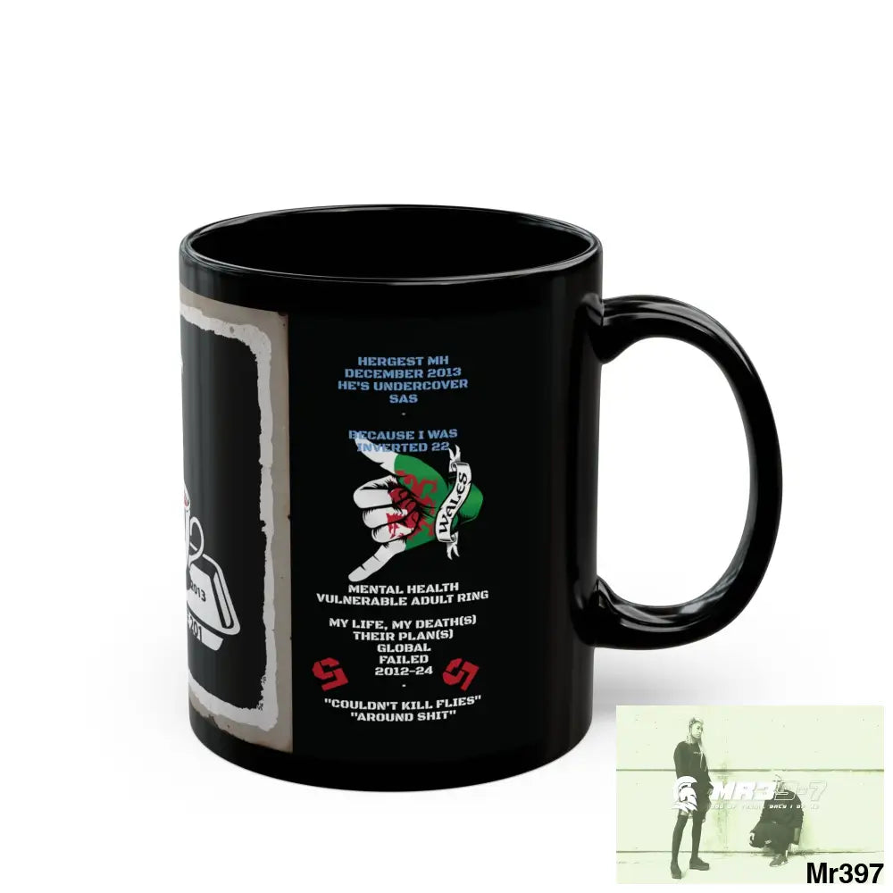 The 3 SAS Links -Thailand -Barmouth -Hergest Mental Health VAR My Deaths Fail 2001 -2025 11oz Tactical GB / Black Mug