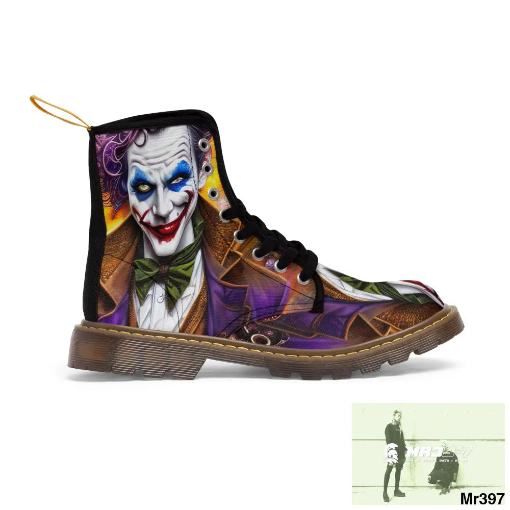 The 3D Steampunk Joker Hearts Tribal Fractal Women’s Canvas Boots Shoes