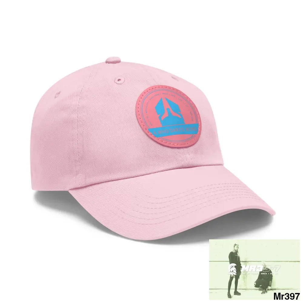 The A Who Dares Wins Dad Hat with Leather Patch (Round) Hats