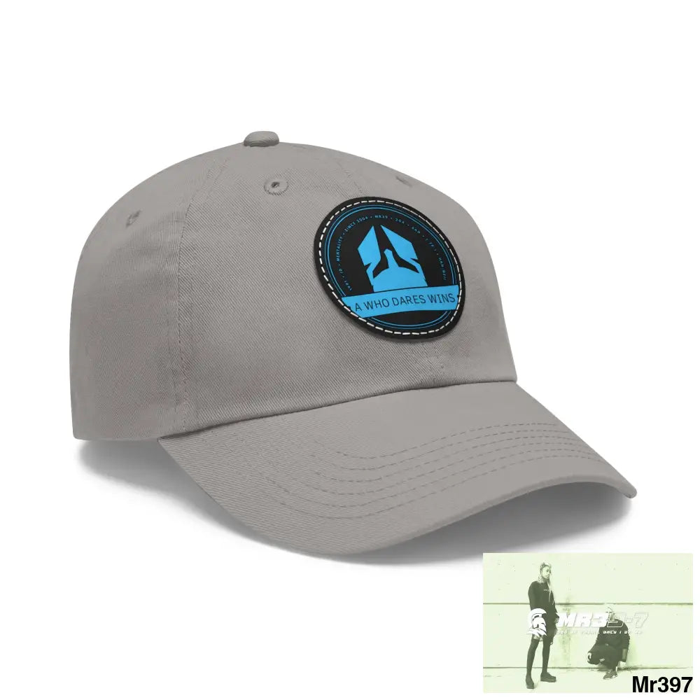 The A Who Dares Wins Dad Hat with Leather Patch (Round) Hats