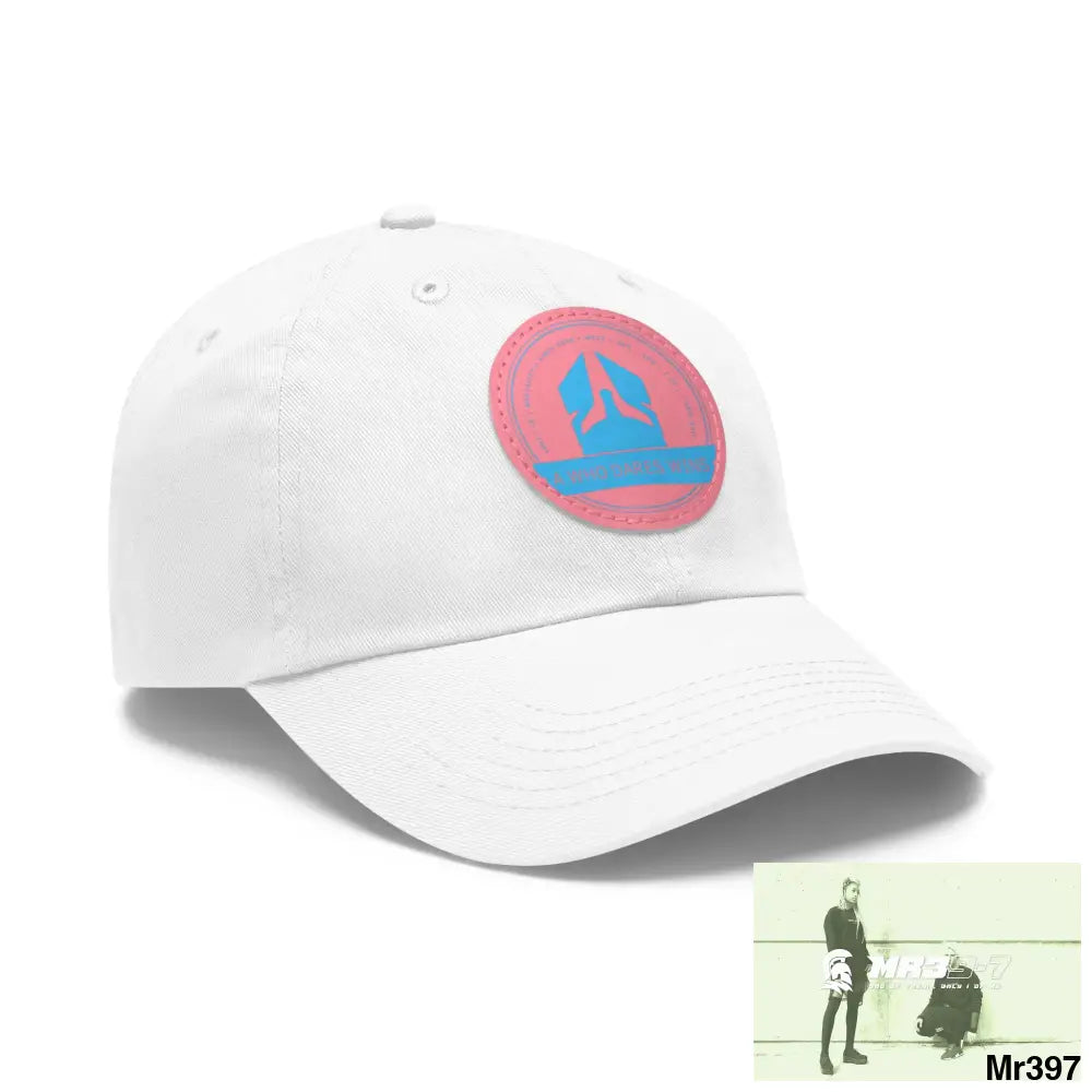 The A Who Dares Wins Dad Hat with Leather Patch (Round) Hats