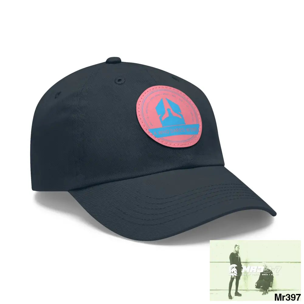The A Who Dares Wins Dad Hat with Leather Patch (Round) Hats
