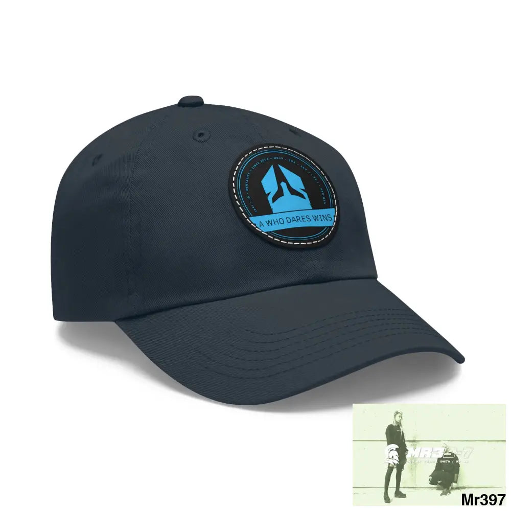 The A Who Dares Wins Dad Hat with Leather Patch (Round) Hats