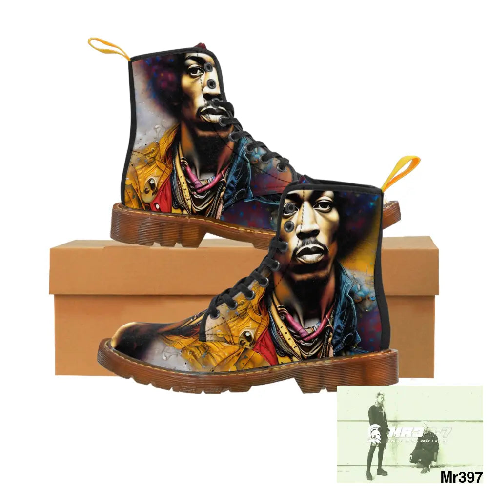 The Jimmy Hendrix Experience Mens Canvas Boots US 7 / Brown sole Shoes