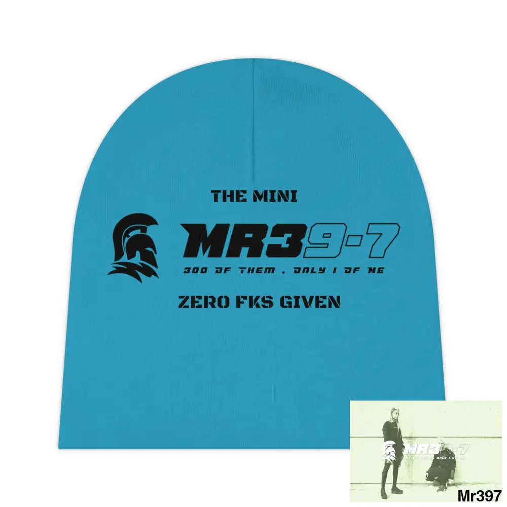 The Mini MR39 Baby Beanie (AOP) Zero fks Given One size / White All Over Prints