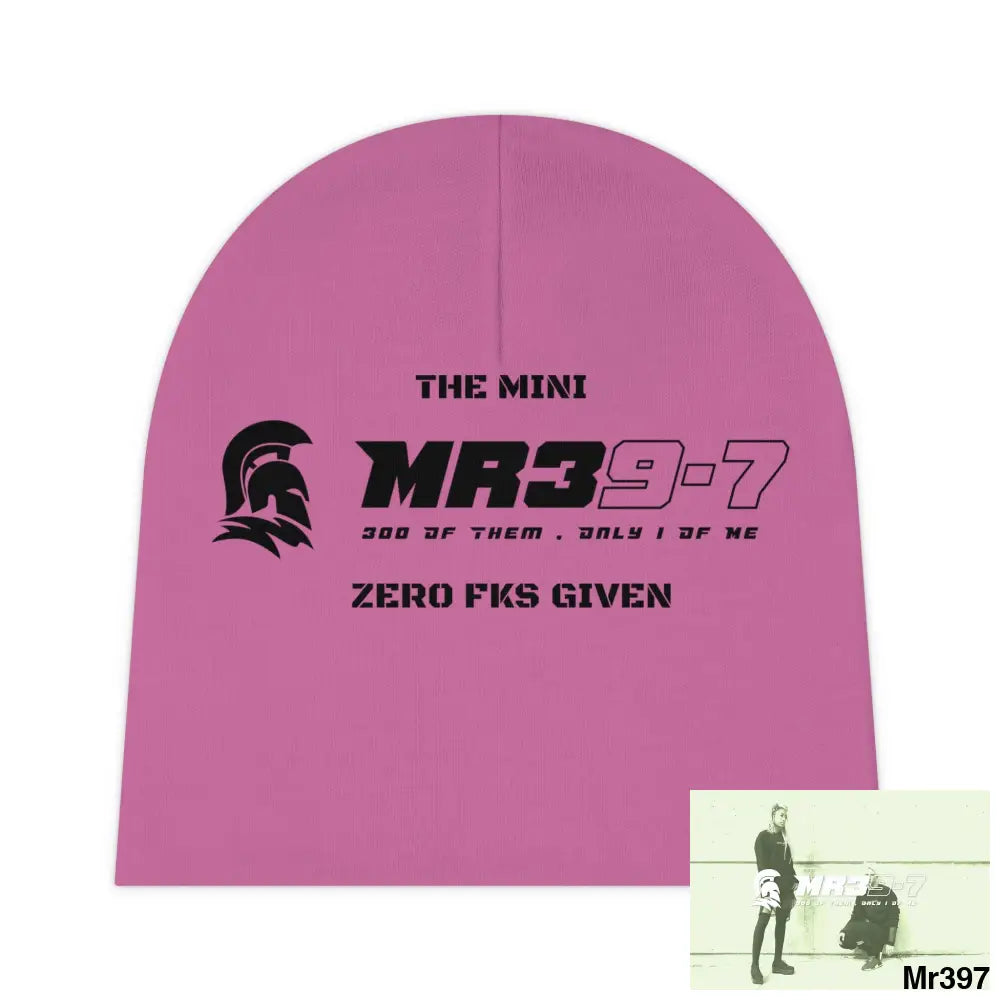 The Mini MR39 Baby Beanie (AOP) Zero fks Given One size / White All Over Prints