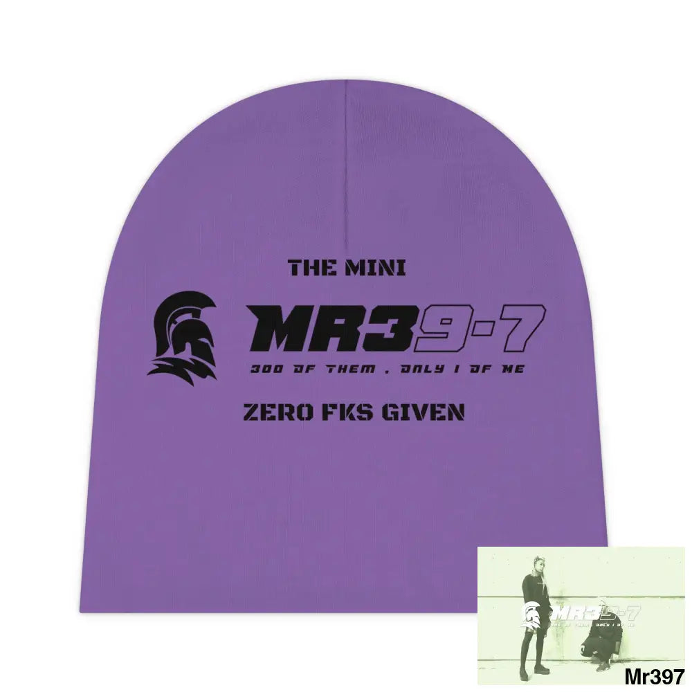 The Mini MR39 Baby Beanie (AOP) Zero fks Given One size / White All Over Prints