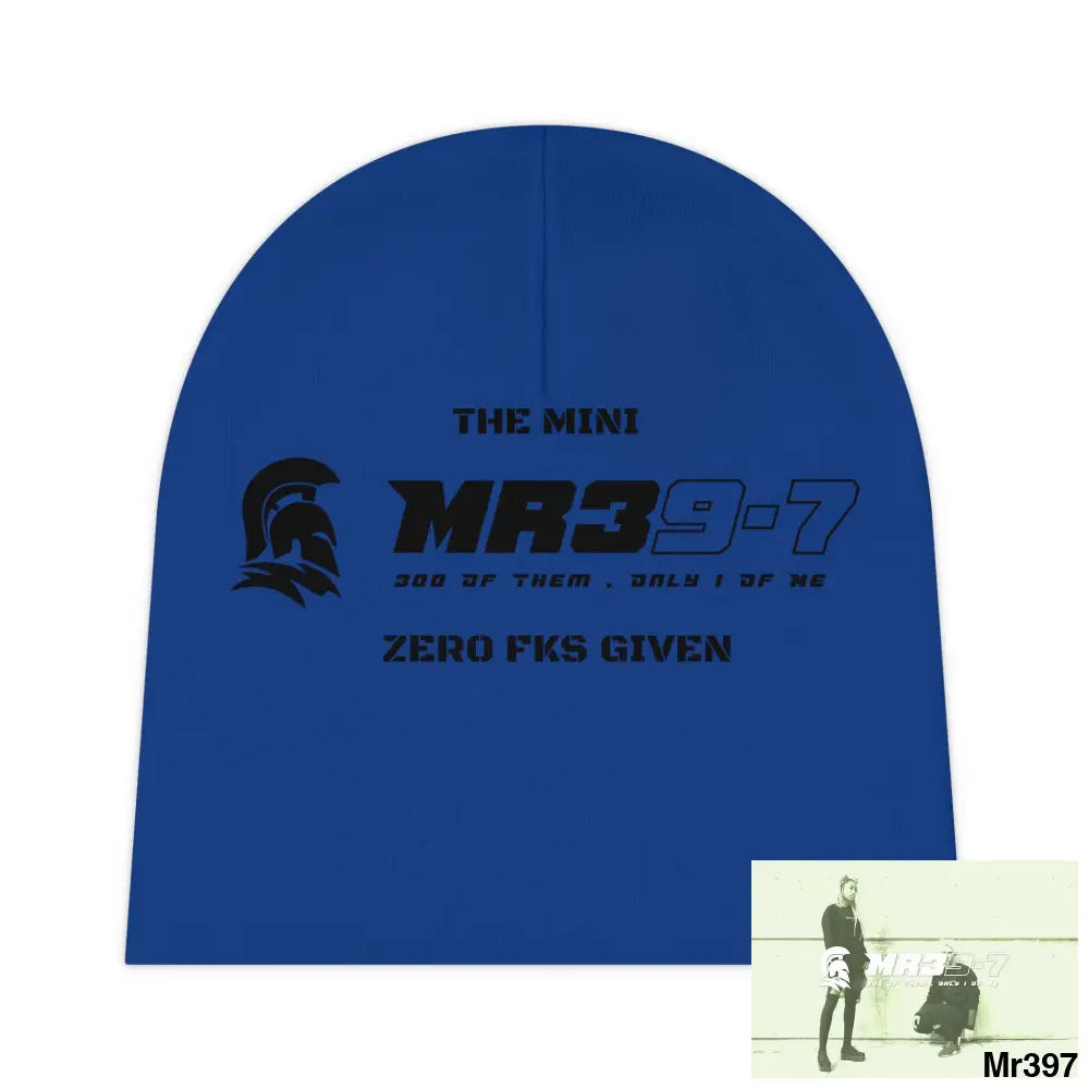 The Mini MR39 Baby Beanie (AOP) Zero fks Given One size / White All Over Prints
