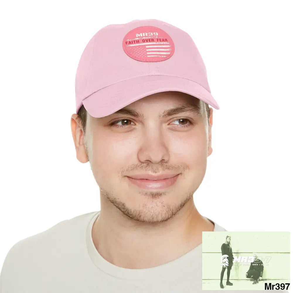 The MR39 Faith over Fear Dad Hat with Leather Patch (Round) Hats